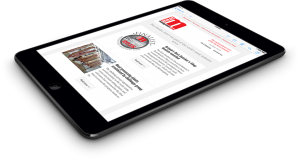 Meat Management weekly e-newsletter on an iPad